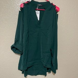 Cross cross cut-out blouse